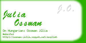 julia ossman business card